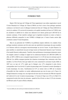 Reevaluation de l'optimalite de la politique monetaire de la BCeAO