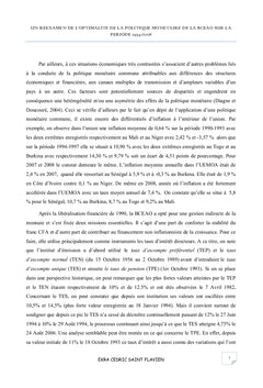 Reevaluation de l'optimalite de la politique monetaire de la BCeAO