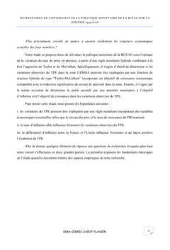 Reevaluation de l'optimalite de la politique monetaire de la BCeAO