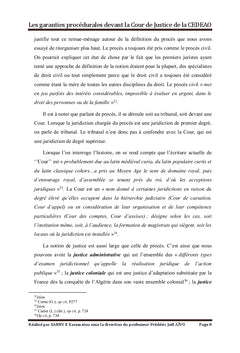 Les garanties procédurales devant la Cour de Justice de la CEDEAO