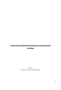 La contribution du droit foncier au développement en Afrique