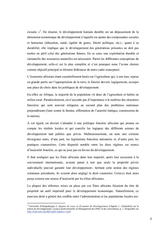 La contribution du droit foncier au développement en Afrique
