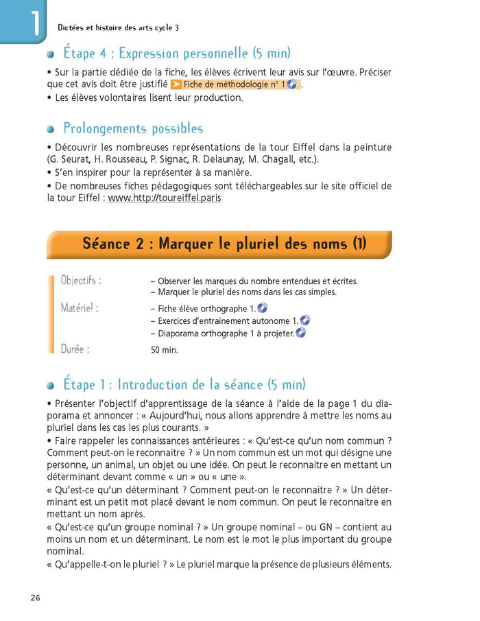 Dictées et histoire des arts - Cycle 3