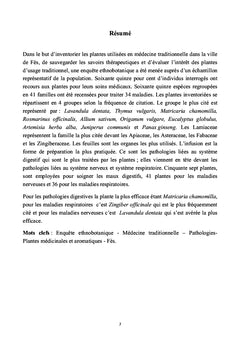Plantes medicinales et aromatiques utilisees A Fes au Maroc