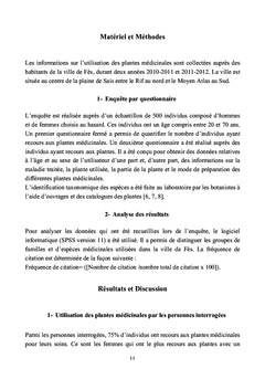 Plantes medicinales et aromatiques utilisees A Fes au Maroc