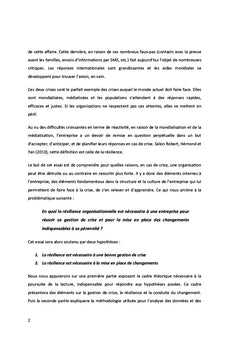 Résilience, Crise et Changement