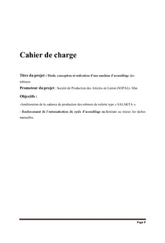 Etude, conception et réalisation d'une machine d'assemblage de robinet