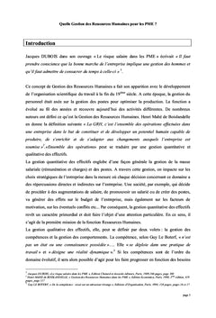 Quelle gestion des ressources humaines pour les PME ?