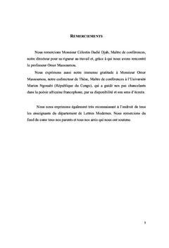 Poetisation de la violence dans la litterature africaine francophone
