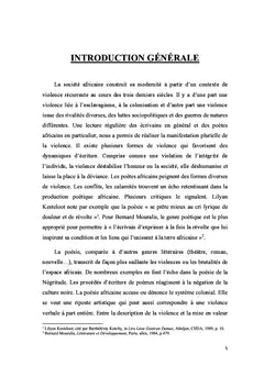 Poetisation de la violence dans la litterature africaine francophone