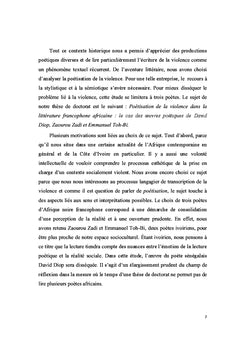 Poetisation de la violence dans la litterature africaine francophone