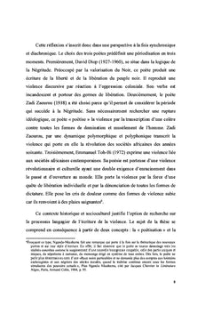 Poetisation de la violence dans la litterature africaine francophone
