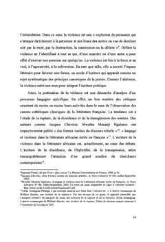 Poetisation de la violence dans la litterature africaine francophone