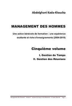 Management des hommes - Cinquième volume