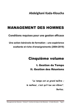 Management des hommes - Cinquième volume