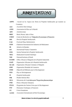 Propriete intellectuelle et acces aux medicaments dans l'espace OAPI