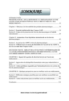 Propriete intellectuelle et acces aux medicaments dans l'espace OAPI