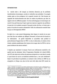 Propriete intellectuelle et acces aux medicaments dans l'espace OAPI