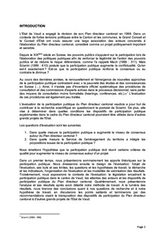 La participation publique au plan directeur cantonal vaudois