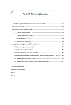 Heredite uni-parentale: caracterisation d'une population marocaine