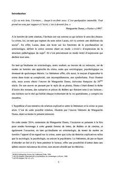 Ecrire et decrire le Reel du crime