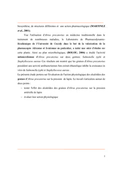 Action physiologique des alcaloïdes de Abrus precatorius Linn