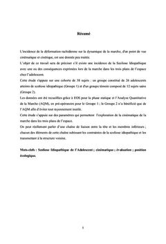 Impact de la scoliose idiopathique sur la marche chez l'adolescent