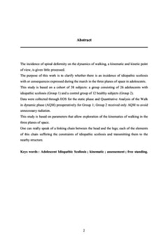 Impact de la scoliose idiopathique sur la marche chez l'adolescent