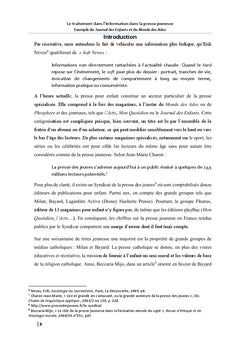 Le traitement de l'information par la presse jeunesse