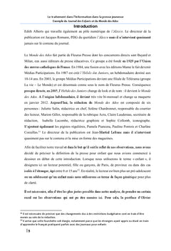 Le traitement de l'information par la presse jeunesse