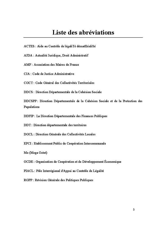 Le controle de legalite des actes des collectivites territoriales