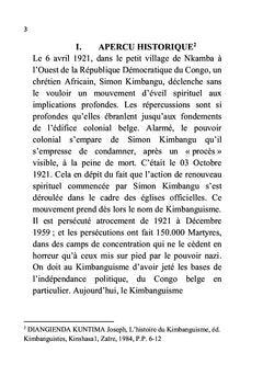Réflexion sur l'état de lieux de l'église Kimbanguiste