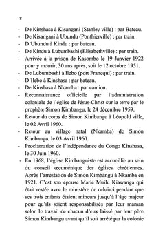 Réflexion sur l'état de lieux de l'église Kimbanguiste