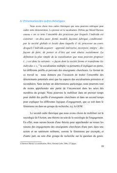 Interdisciplinarite au sein d'un groupe de recherche sur le genre
