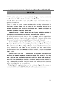 Le diagnostic du processus de construction du bilan social