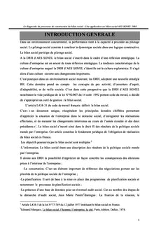 Le diagnostic du processus de construction du bilan social