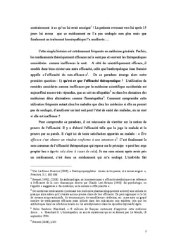 L'efficacité thérapeutique