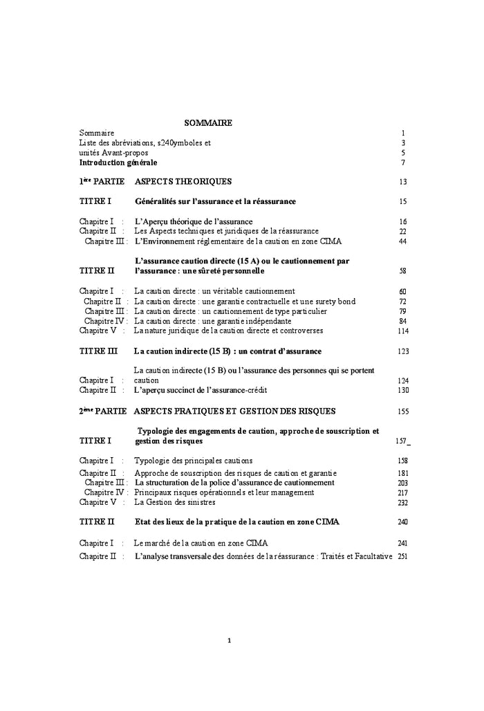 La branche caution et sa réassurance
