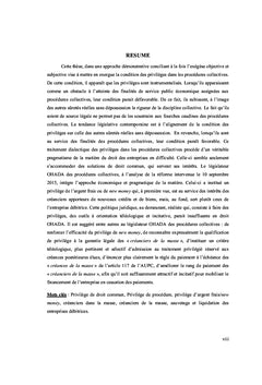 Les privilèges dans les procédures collectives