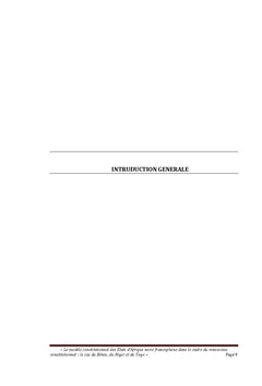 Le modele constitutionnel des etats d'Afrique noire francophone