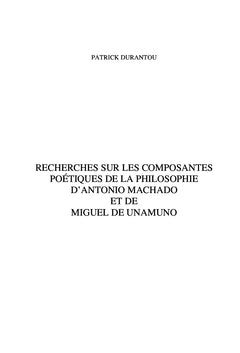 Recherches sur les composants poétiques de la philosophie
