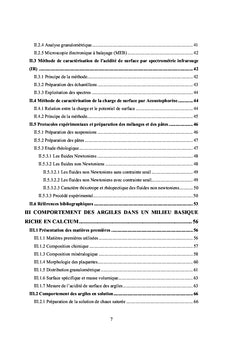 Interactions materiaux argileux et milieu basique riche en calcium
