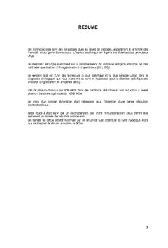 Mise au point du Western Blot pour le diagnostic de l'hydatidose
