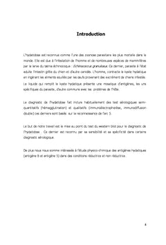 Mise au point du Western Blot pour le diagnostic de l'hydatidose