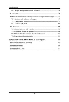 Gîtologie des minéralisations Pb-Zn du Nord de la Tunisie