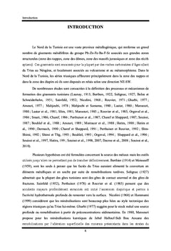 Gîtologie des minéralisations Pb-Zn du Nord de la Tunisie