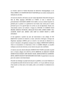 Qualité environnementale et sanitaire des eaux de la Baie du Levrier