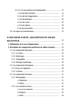 Etude d'impacts du projet de traitement des dechets
