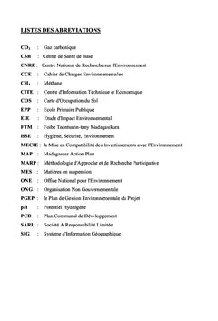 Etude d'impacts du projet de traitement des dechets