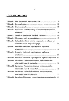 Etude d'impacts du projet de traitement des dechets